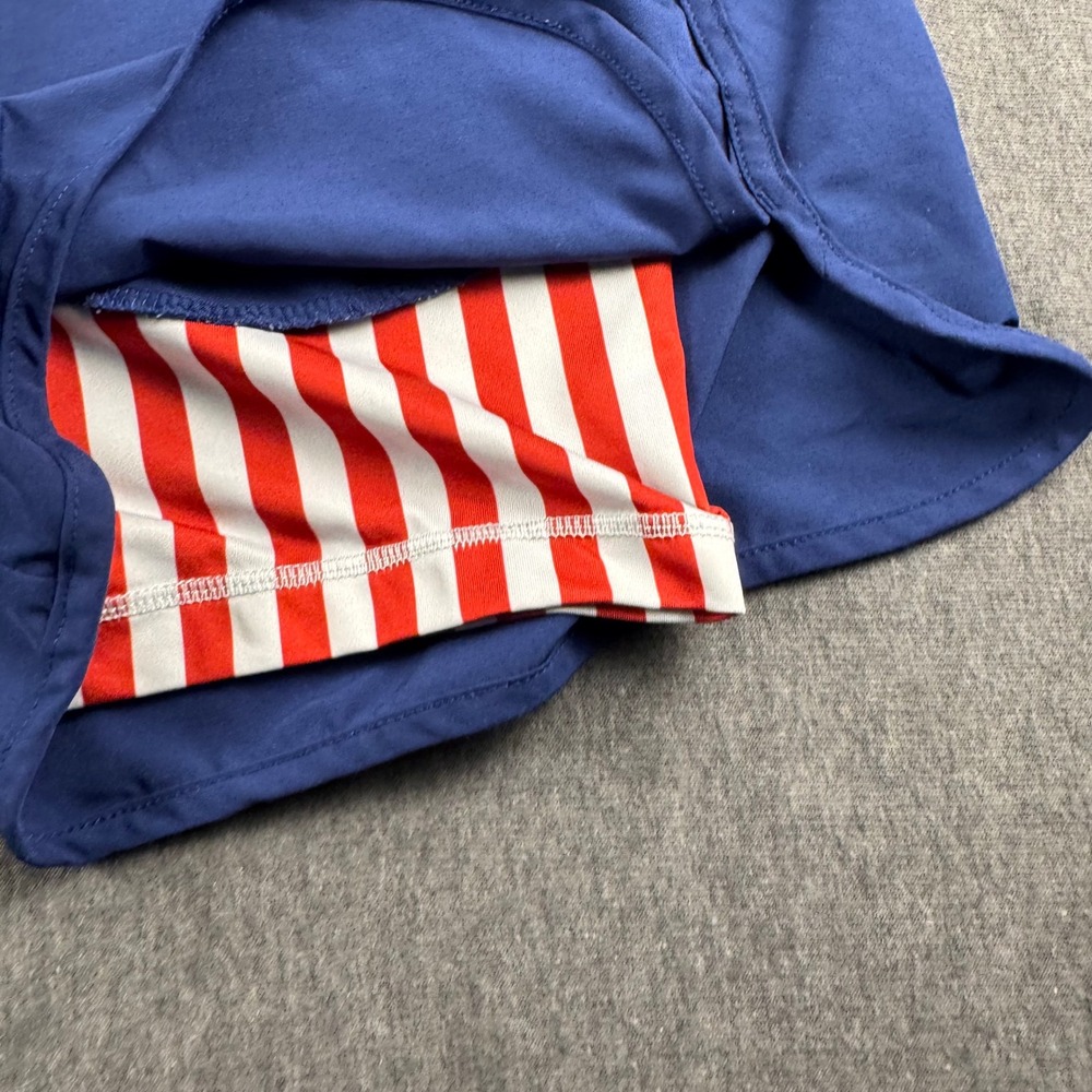 BCG Running Shorts Mens Medium Navy Blue American Flag Liner 2-in-1 Athletic - Picture 2 of 9